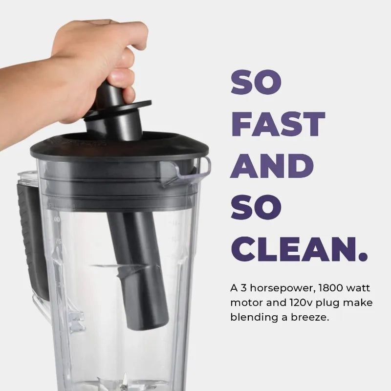 Cleanblend Commercial Blender with 5-Year Full Warranty - 1800W, 3HP, 64oz High-Performance Professional Countertop Blender
