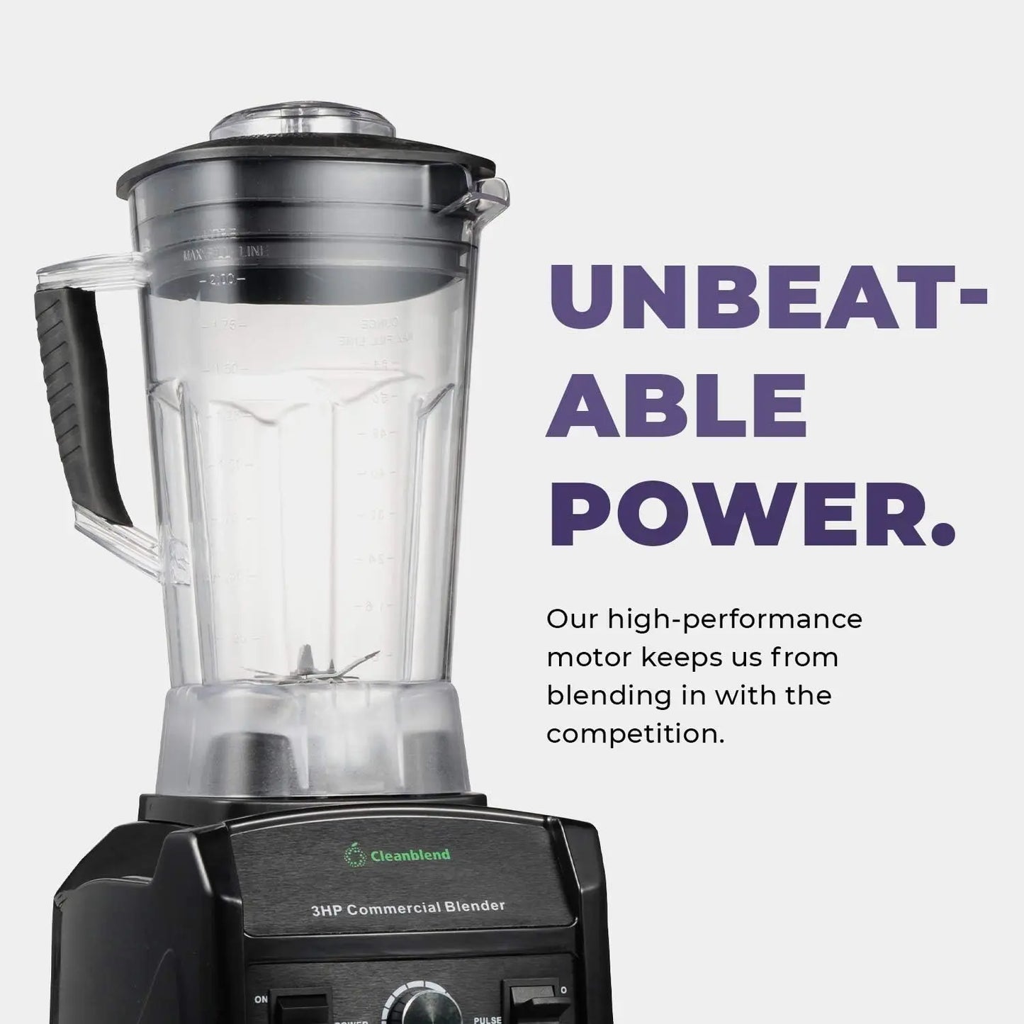 Cleanblend Commercial Blender with 5-Year Full Warranty - 1800W, 3HP, 64oz High-Performance Professional Countertop Blender