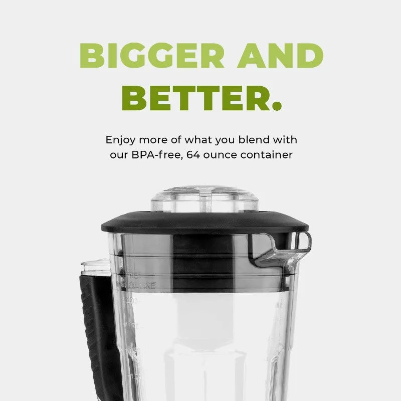 Cleanblend Commercial Blender with 5-Year Full Warranty - 1800W, 3HP, 64oz High-Performance Professional Countertop Blender